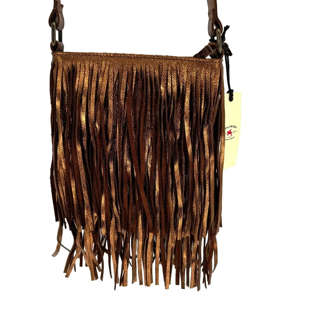 Idyllwind Womens Camarillo Metallic Fringe Suede Crossbody Bag Western Rodeo NEW - Picture 3 of 14